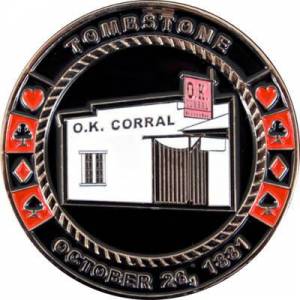 Card-Guard "DOC HOLLIDAY" - van metaal - 2 verschillende zijden - 50mm diameter.