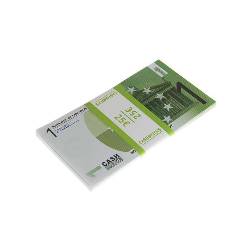 Bundle of "25 counterfeit 2€ bills" - banknote paper imitation - printed on both sides.