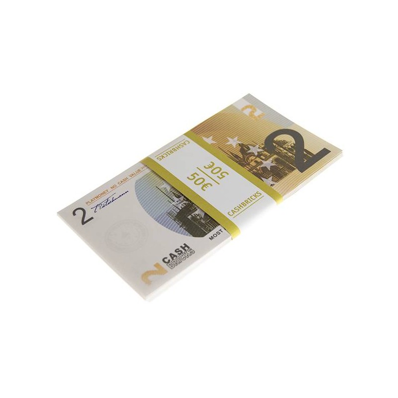 Paket von "25 gefälschten 5€-Noten" - Banknotenimitation aus Papier - beidseitig bedruckt.