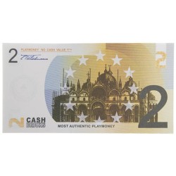 Bundle of "25 counterfeit €5 bills" - imitation bank paper - printed on both sides.