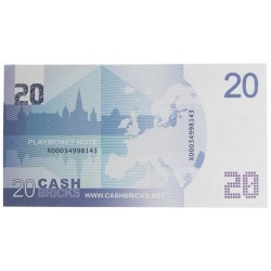 Bundle of "25 counterfeit 20€ bills" - bank paper imitation - printed on both sides.