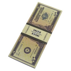 Liasse de "25 billets factices de 5$" – imitation papier de banque - deux faces imprimées
