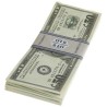 Bundle of "25 counterfeit $0.50 bills" - imitation bank paper - printed on both sides.