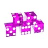 Set of 5 "PURPLE" Precision Dice for craps - sharp edges - translucent - 19mm sides