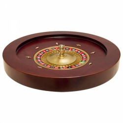 Roulette française de casino "ACAJOU 45" - Simple 0 - 45 cm de diamètre – centre en métal – avec 2 billes