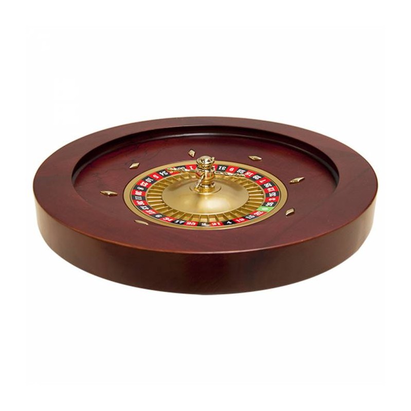 Roulette française de casino "ACAJOU 45" - Simple 0 - 45 cm de diamètre – centre en métal – avec 2 billes