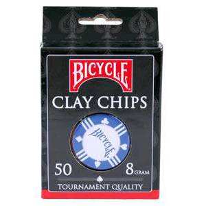 Recharge de 50 jetons de poker BICYCLE – en clay composite sans insert métal - 8g – 3 couleurs