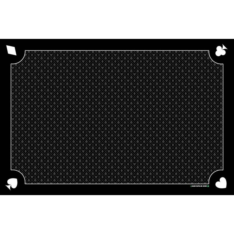 "CLASSIC BLACK" Belote Mat - Neoprene jersey - 60 x 40 cm - Rectangular