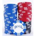 Recharge de 50 jetons de poker BICYCLE – en clay composite sans insert métal - 8g – 3 couleurs