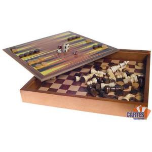 Coffret de jeux Echecs Backgammon Dames