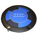 "Round NO LIMIT GREEN" poker table - with folding legs - neoprene jersey mat - 6 players.