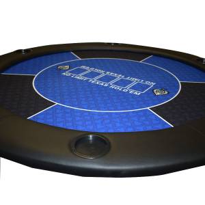 Rund pokerspelbord "NO LIMIT VERT" - 120 cm - med fällbara ben - neoprenjersey-matta - 6 spelare