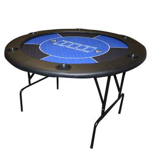 "Round NO LIMIT GREEN" poker table - with folding legs - neoprene jersey mat - 6 players.