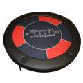 Rund pokerbord "NO LIMIT GREEN" - 120 cm - med fällbara ben - neopren överdrag - 6 spelare