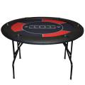 Mesa de pôquer redonda "NO LIMIT VERT" - 120 cm - com pernas dobráveis - feltro de neoprene - 6 jogadores