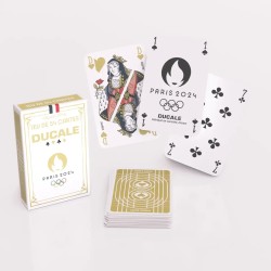 DUCALE "54 CARTES JO PARIS 2024 NOIR" se traduit en anglais par "DUCALE 54 PARIS 2024 OLYMPIC GAMES PLAYING CARDS BLACK".