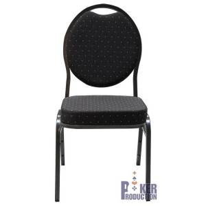 "CARDROOM BLACK" Poker Table Chair - Metal Frame - Dense Foam - Easy to Stack