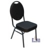 "CARDROOM BLACK" Poker Table Chair - Metal Frame - Dense Foam - Easy to Stack