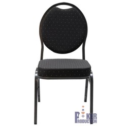 "CARDROOM BLACK" Poker Table Chair - Metal Frame - Dense Foam - Easy to Stack