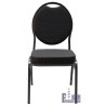 "CARDROOM BLACK" Poker Table Chair - Metal Frame - Dense Foam - Easy to Stack