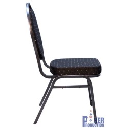 "CARDROOM BLACK" Poker Table Chair - Metal Frame - Dense Foam - Easy to Stack