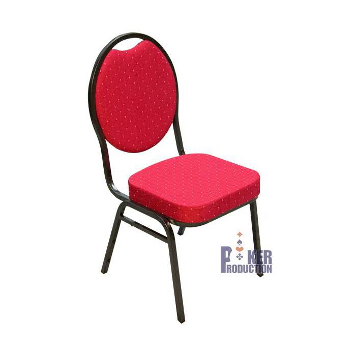 Silla para mesa de póker "CARDROOM ROUGE" - armazón metálico - espuma densa - apilable fácilmente