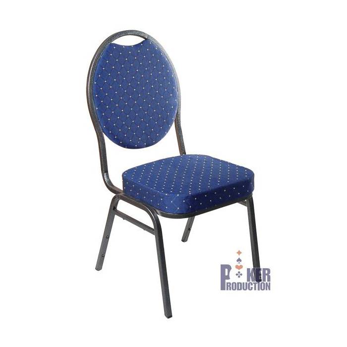 "Poker table chair 'BLUE CARDROOM' - metal frame - dense foam - easily stackable"