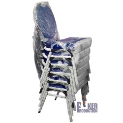 Stoel voor pokertafel "CARDROOM BLUE" - metalen frame - dichte schuimvulling - gemakkelijk stapelbaar
