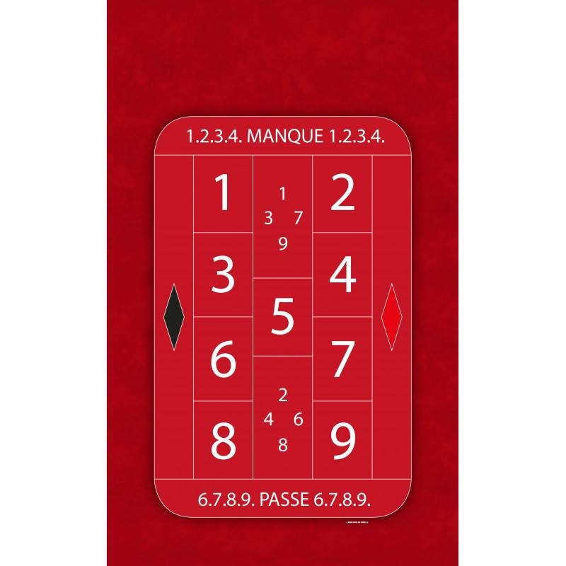 Tappeto da gioco "LA BOULE RED" - 130 x 80 cm - jersey in neoprene - 4 colori
