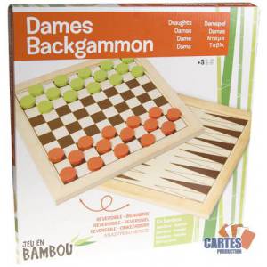 Bamboe dames Backgammon-set