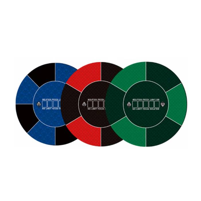 Poker-Teppich "NO LIMIT GREEN" - rund - 90 cm - 6 Plätze - Neopren-Jersey