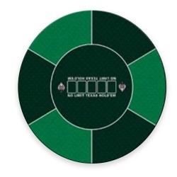 "NO LIMIT GREEN" Poker Mat - round - 90 cm - 6 seats - neoprene jersey.