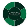 Poker matta "NO LIMIT GREEN" - rund- 90 cm - 6 platser - neopren jersey