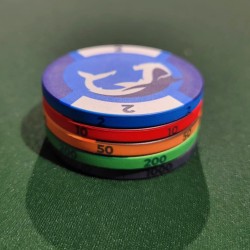 500 fichas de Cash Game "HAMMER SHARK" - Apenas uma cópia - não será reeditada - 2/10/50/200/1000