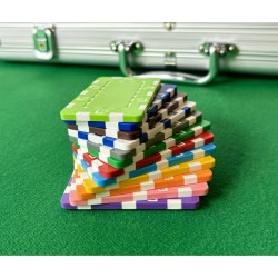 Plaque de poker "DICE GRIS" - en plastique ABS - 75 mm x 45 mm
