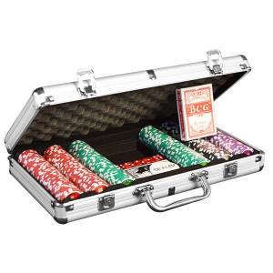 Mallette de 300 jetons de poker WELCOME LAS VEGAS – en plastique ABS 11,5g – livré avec 2 jeux de cartes et accessoires