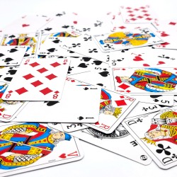 Rummy game by Grimaud "SPECIAL CERCLE" Extrafine red - Set of 54 laminated cardboard plastic-coated cards - bridge size.