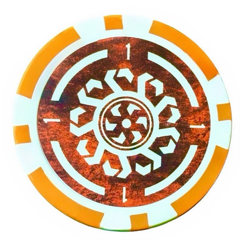 Pokerchips "CELTIK 1" - 12g - aus ABS mit Metalleinsatz - in Rollen mit 25 Chips.
