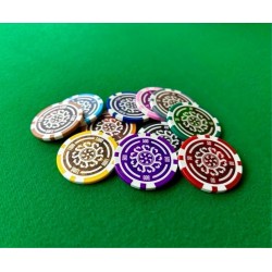 "Celtik 1" poker chips - 12g - in ABS with metal insert - by rolls of 25 chips.