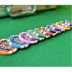 Fiches da poker "CELTIK 1" - 12g - in ABS con inserto in metallo - a rotoli da 25 fiches