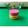 Fiches da poker "SUITED ROSE FUSHIA" - in ABS con inserto metallico - rotolo da 25 fiches - 11,5 g