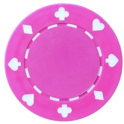 Pokermarker "SUITED FUSHIA" - ABS med metallinsats -  rulle med 25 markörer - 11,5 g
