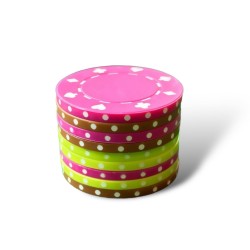 Fiches da poker "SUITED ROSE FUSHIA" - in ABS con inserto metallico - rotolo da 25 fiches - 11,5 g