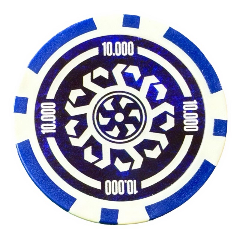 "Poker chips 'CELTIK 10' - 12g - in ABS with metal insert - in rolls of 25 chips"