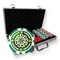 Mallette de 300 jetons de poker "CELTIK" - version TOURNOI - en ABS insert métallique 12 g - avec accessoires