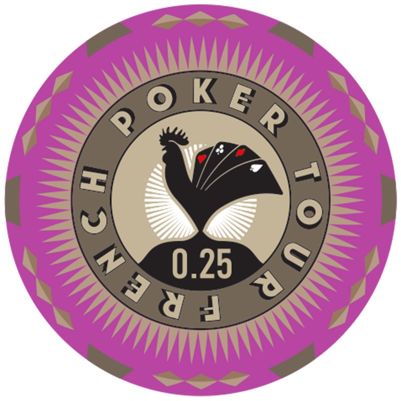 Poker chip "FRENCH POKER TOUR 0.25" - made of ceramic - 10g - sold individually.