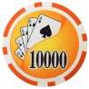 Pokerspelmarker "YING YANG 10000 ORANGE" - i ABS med metallinlägg - rulle med 25 marker - 11,5 g