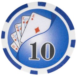 Jetons de poker YING YANG - en ABS avec insert métallique – rouleau de 25 jetons  – 11