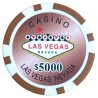 Fichas de póker "WELCOME LAS VEGAS 5000 MARRÓN" - en ABS con inserto metálico - rollo de 25 fichas - 11,5 g