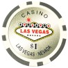 Fichas de póker "BIENVENIDOS LAS VEGAS 1" - en ABS con inserto metálico - rollo de 25 fichas - 11,5 g